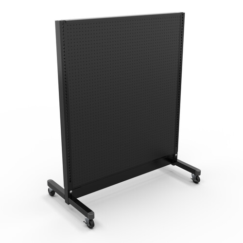 T-Leg Casters Gondola Fixtures - Pegboard (Black)