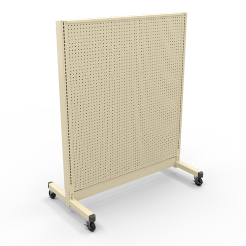 T-Leg Casters Gondola Fixtures - Pegboard (Beige)