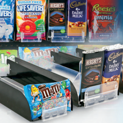 Candy Pusher Trays, Shelf Mount