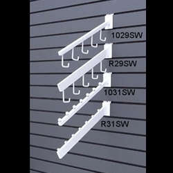 5 J-Hook Slatwall Downslant Rectangular Waterfall (White)